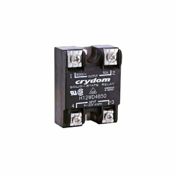 Crydom Solid State Relays - Industrial Mount Ssr Relay, Panel Mount, Ip00, 530Vac/90A, Dc In, Zero Cross,  H12D4890K